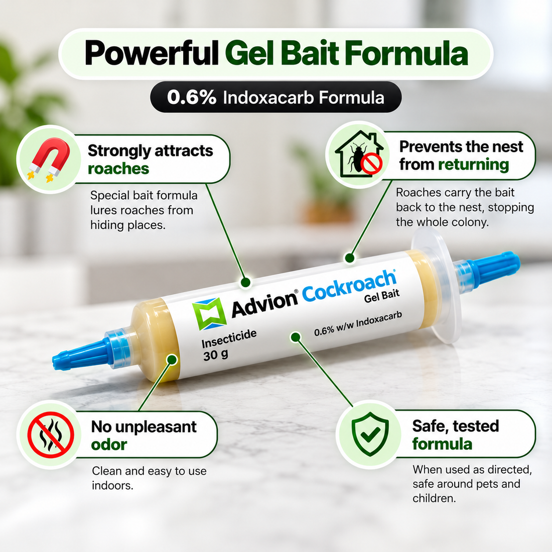 Advion Cockroach Gel 30g UAE | Cockroach Bait | Roachora